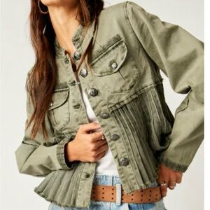 Women's green free people bomber Jacket
